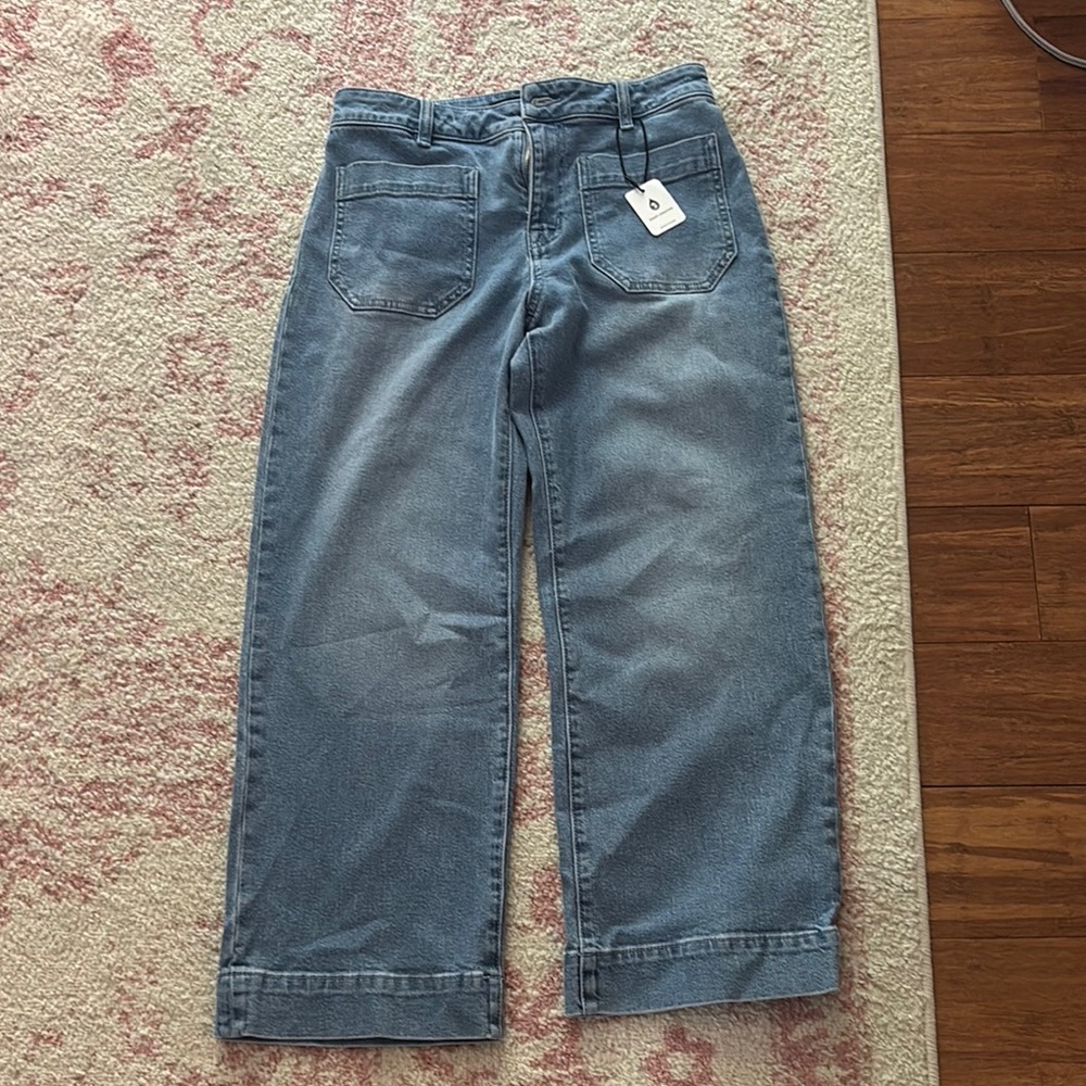 High-Rise Wide Leg Light Wash Jeans